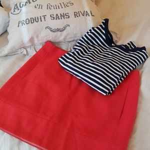 J. Crew Red Wool Blend Mini Skirt SUPER MOD!